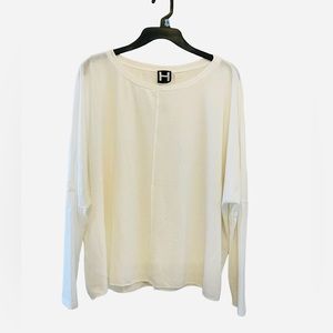 H by Bordeaux Center Seam Hacci Knit Pullover (Ivory)